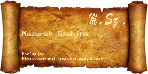Mazurek Szabina névjegykártya